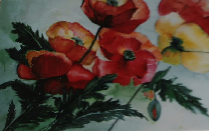 Aquarel door Aaltje — Oranje bloemenstudie